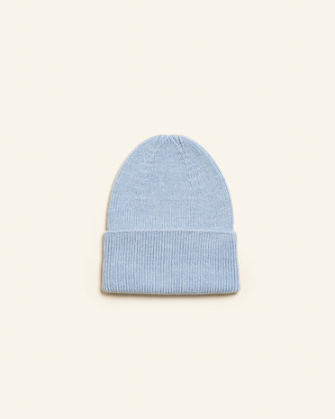 Hvid Hvid | Beanie Fonzie Newborn | Sky