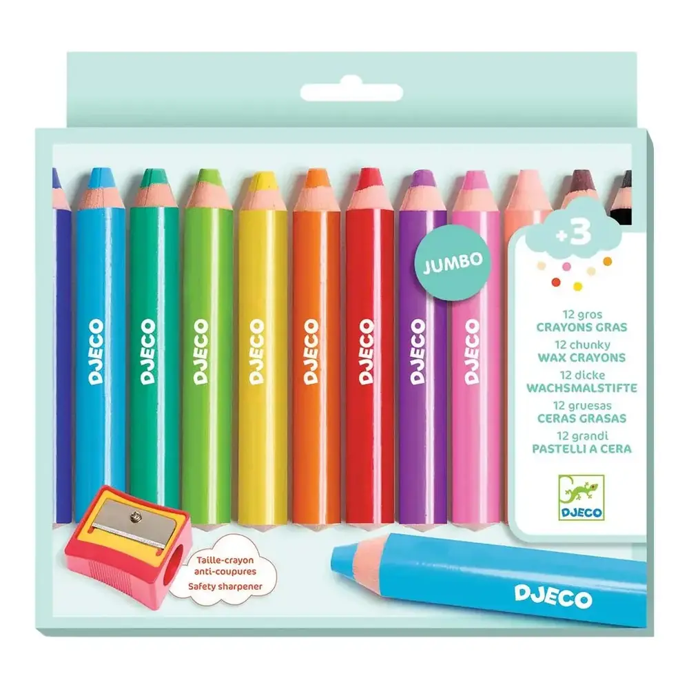 Djeco Djeco | Waskrijtjes chunky 12 st