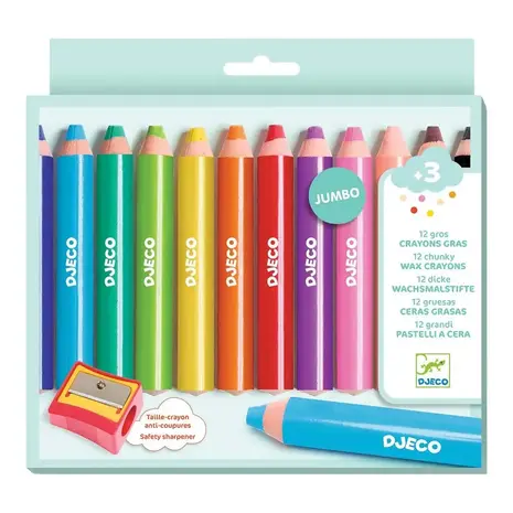 Djeco Djeco | Waskrijtjes chunky 12 st