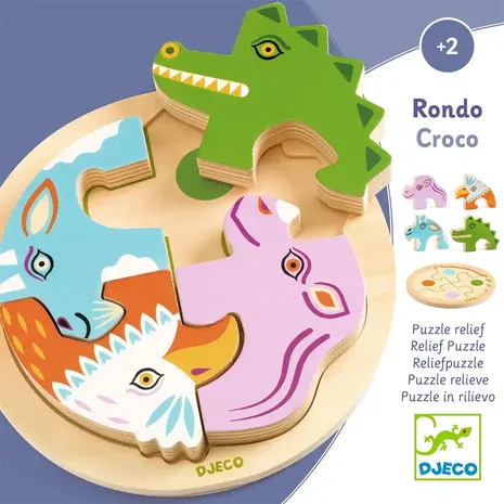 Djeco Djeco | Houten Puzzel Rondo | Croco