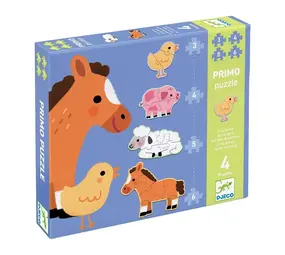 Djeco Djeco | Primo puzzel 4 boerderijdieren Djeco Djeco | Primo puzzel 4 boerderijdieren