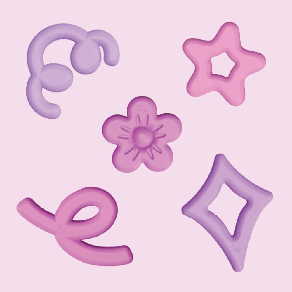 Glo pals Glo Pals | Mini jar set with 5 soft shapes | Pink