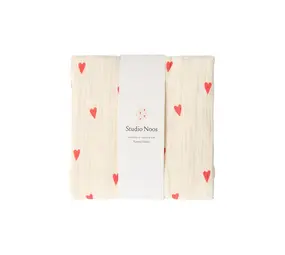 Studio Noos Studio Noos | Swaddle Print Large | Natural Hearts