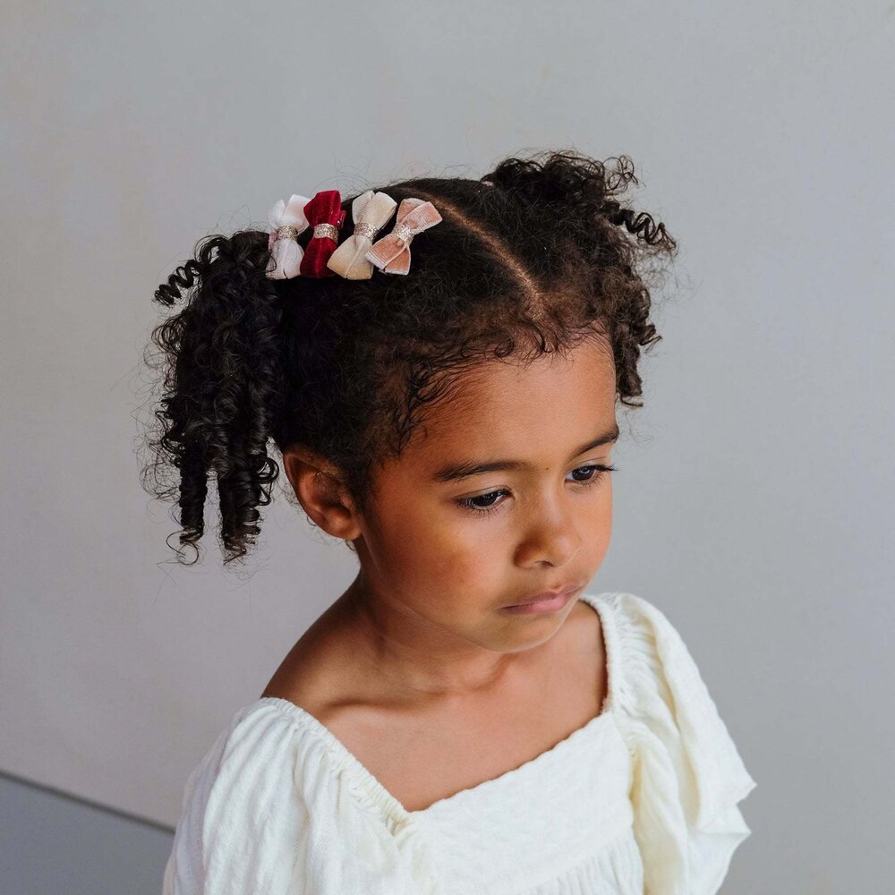 Mimi & Lula Mimi & Lula | Glitter velvet bow salon hair clips