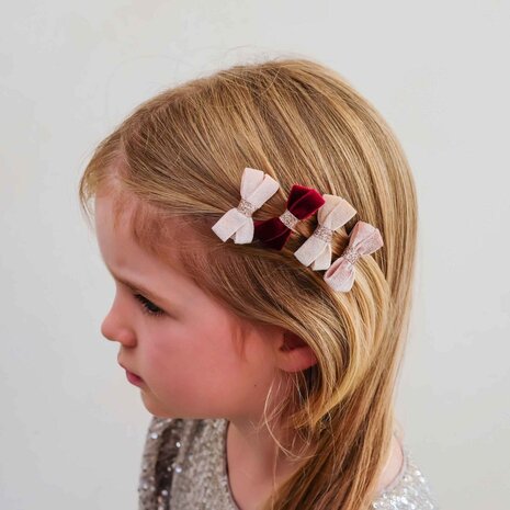 Mimi & Lula Mimi & Lula | Glitter velvet bow salon hair clips