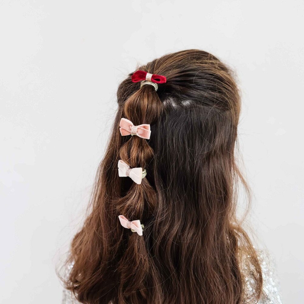 Mimi & Lula Mimi & Lula | Glitter velvet bow hair ties