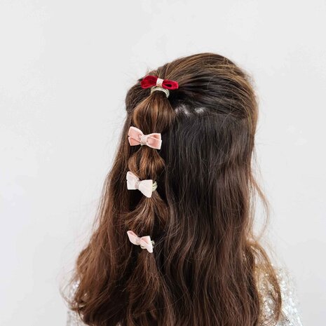 Mimi & Lula Mimi & Lula | Glitter velvet bow hair ties