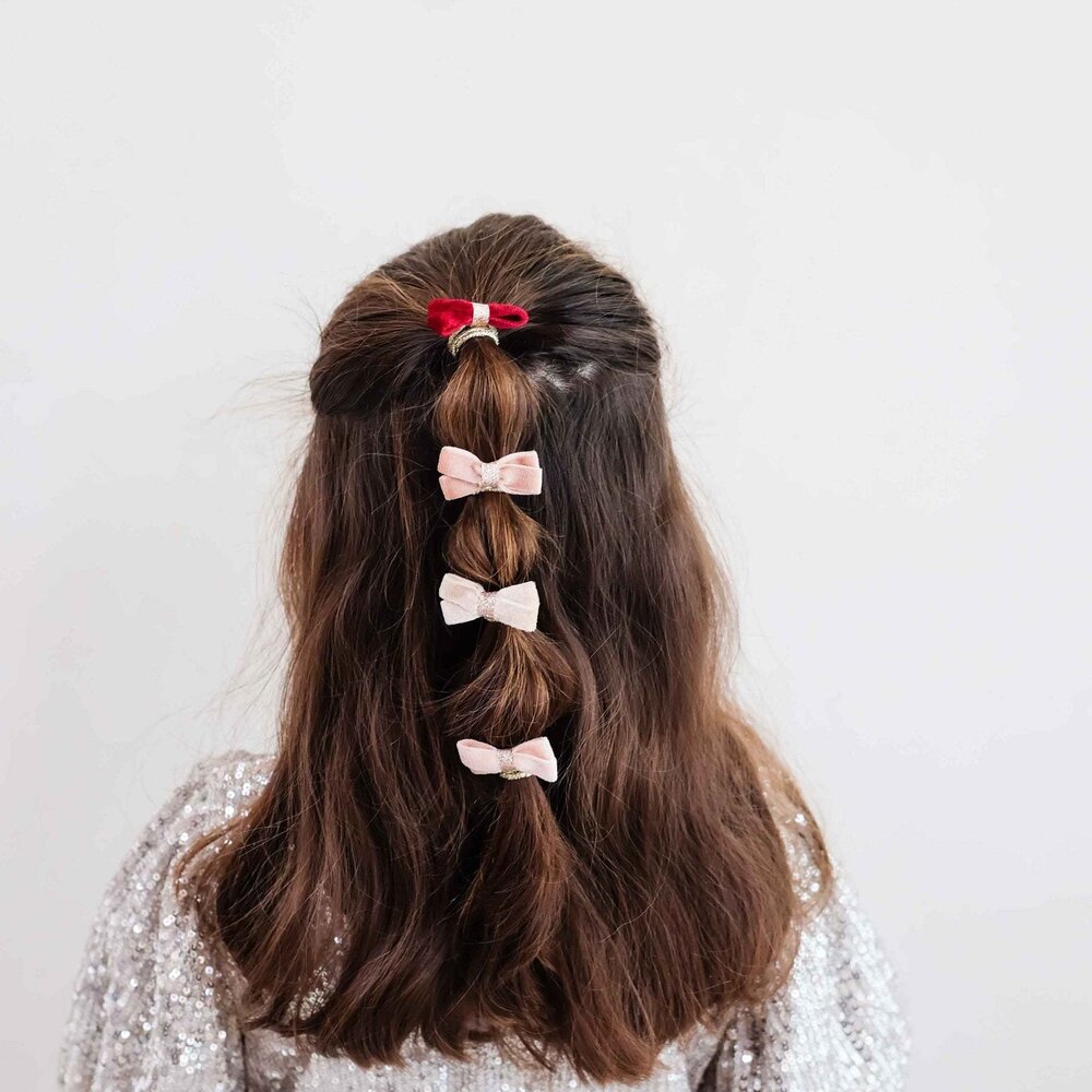 Mimi & Lula Mimi & Lula | Glitter velvet bow hair ties