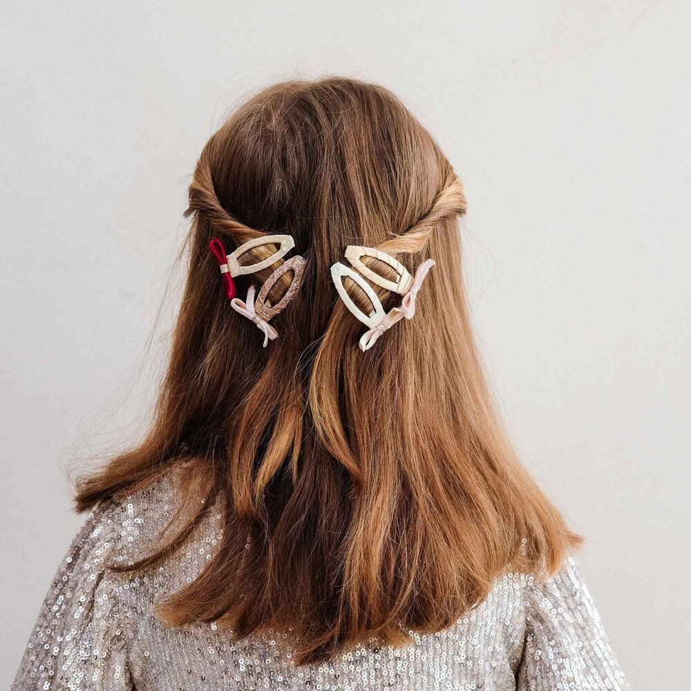 Mimi & Lula Mimi & Lula | Skinny velvet bow hair clips