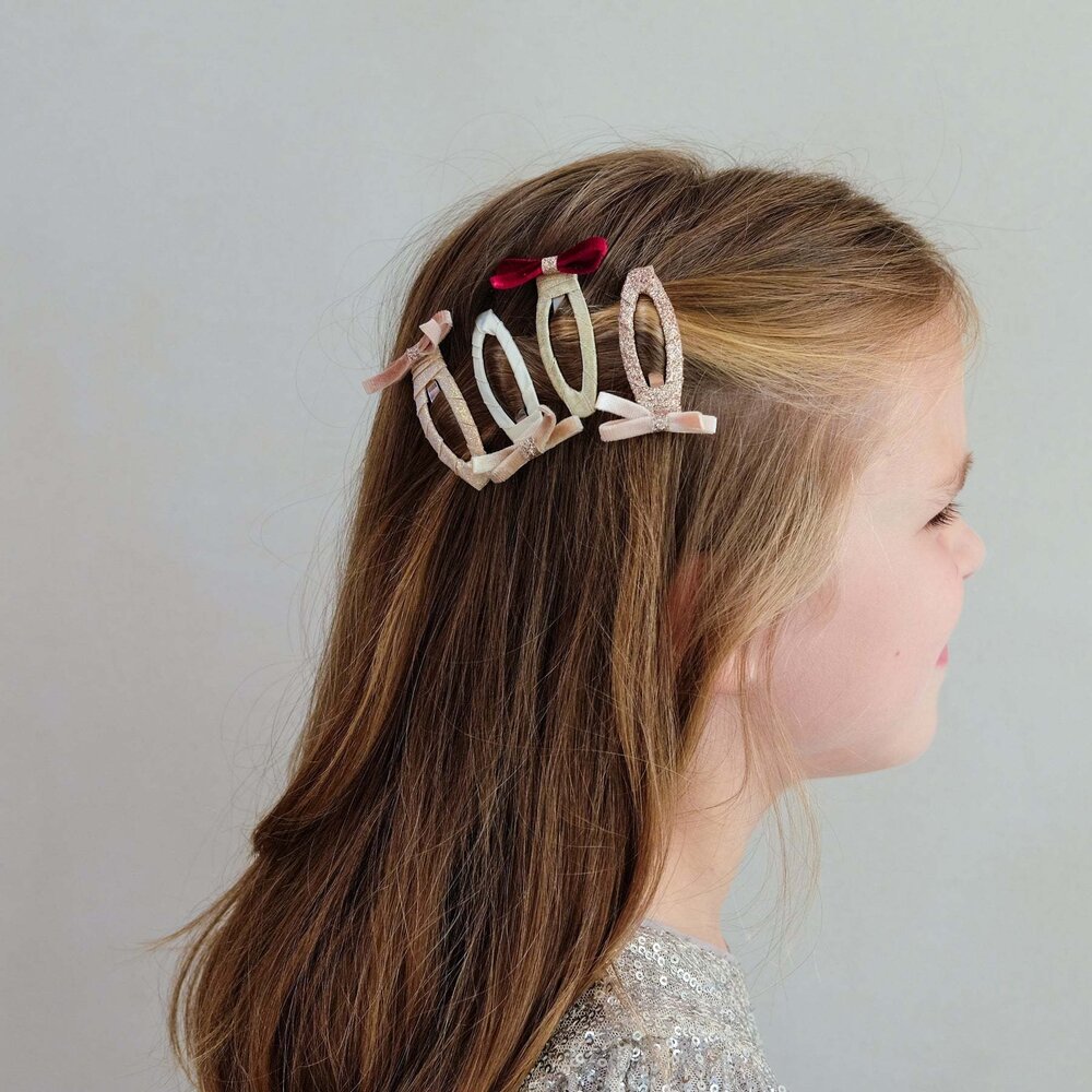 Mimi & Lula Mimi & Lula | Skinny velvet bow hair clips