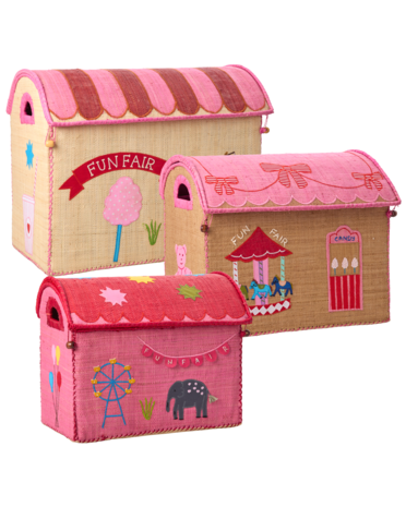 Rice Everyday Magic Rice | Groot Raffia Opberghuis | Pink | Fun Fair