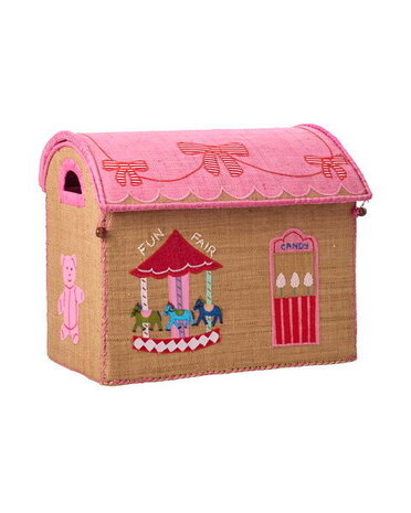 Rice Everyday Magic Rice | Middelgroot Raffia Opberghuis | Pink | Fun Fair Rice Everyday Magic Rice | Middelgroot Raffia Opberghuis | Pink | Fun Fair