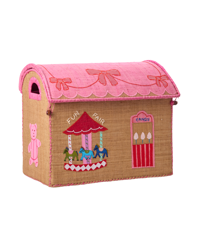 Rice Everyday Magic Rice | Middelgroot Raffia Opberghuis | Pink | Fun Fair Rice Everyday Magic Rice | Middelgroot Raffia Opberghuis | Pink | Fun Fair