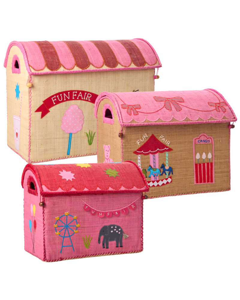 Rice Everyday Magic Rice | Middelgroot Raffia Opberghuis | Pink | Fun Fair Rice Everyday Magic Rice | Middelgroot Raffia Opberghuis | Pink | Fun Fair
