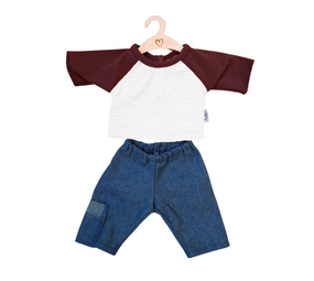 Hollie Hollie | Kledingset Robin jeans + shirt bordeaux