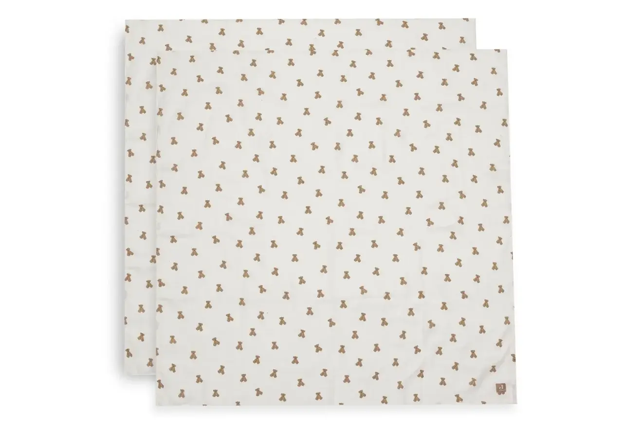 Jollein Jollein | Hydrofiele Doek Large 115x115cm | Mini Teddy Bear | 2 Stuks Jollein Jollein | Hydrofiele Doek Large 115x115cm | Mini Teddy Bear | 2 Stuks