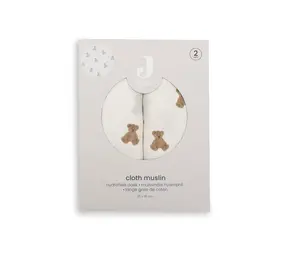 Jollein Jollein | Hydrofiele Doek Large 115x115cm | Mini Teddy Bear | 2 Stuks