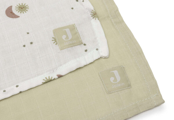 Jollein Jollein | Hydrofiele Doek Large 115x115cm | Over the moon | 2 Stuks Jollein Jollein | Hydrofiele Doek Large 115x115cm | Over the moon | 2 Stuks