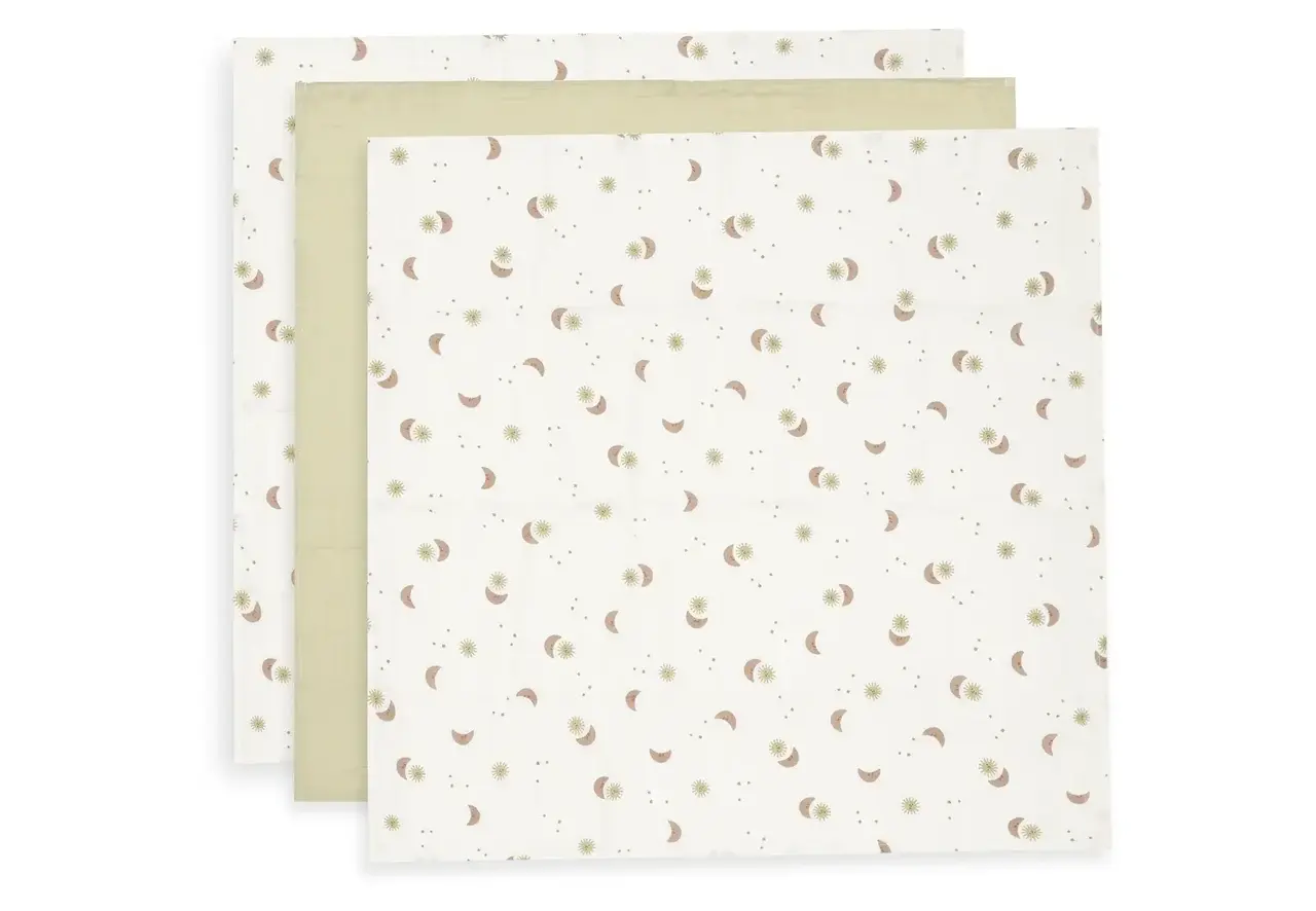 Jollein Jollein | Hydrofiele Doek Small 70x70cm | Over the moon | 3 Stuks