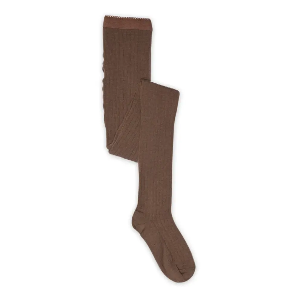 MP Denmark MP Denmark | Wool rib tights | Brown Sienna