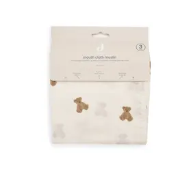 Jollein Jollein | Hydrofiel Monddoekje 31x31cm | Mini Teddy Bear | 3 pack
