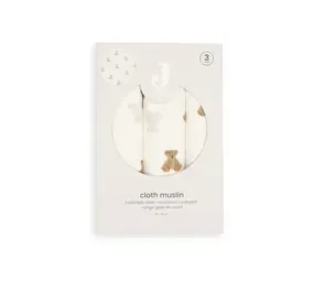 Jollein Jollein | Hydrofiele Doek Small 70x70cm | Mini Teddy Bear | 3 Stuks