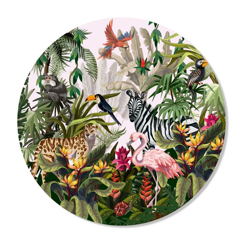 GM Decoratie Wall Circle Jungle Pink