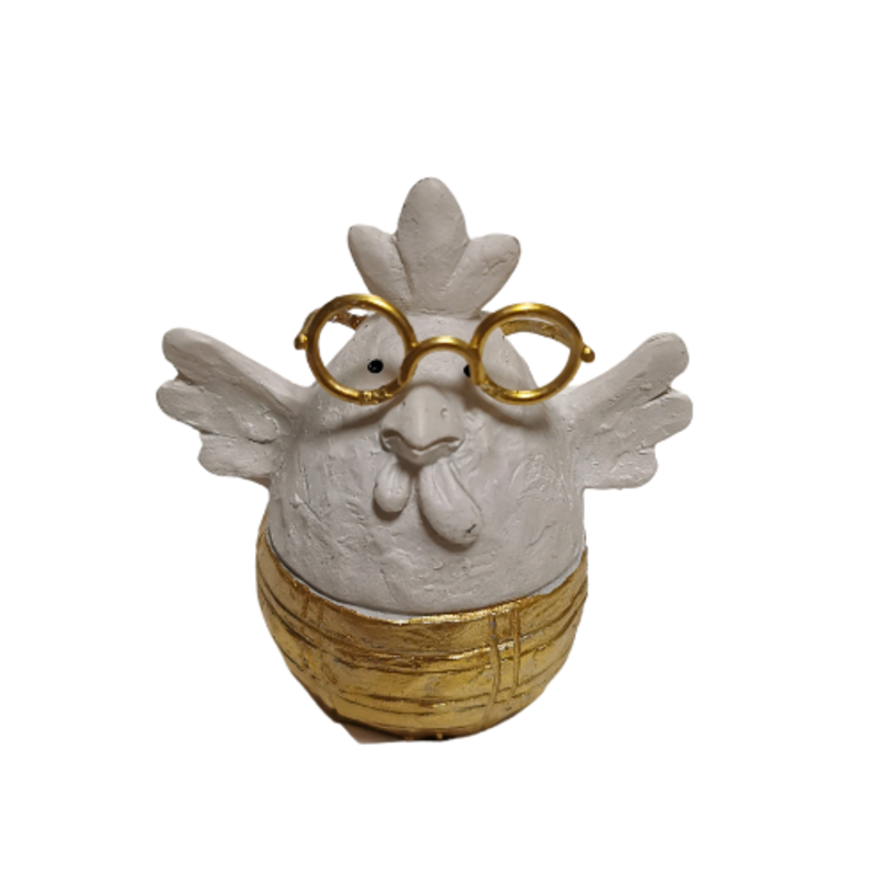 Home Society Chicken With Golden Glasses