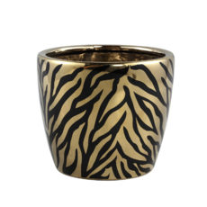 PTMD Collection Brendy Black Gold Flowerpot