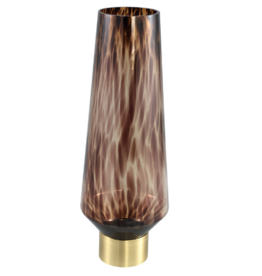 PTMD Collection Fraya Brown Leopard Vase