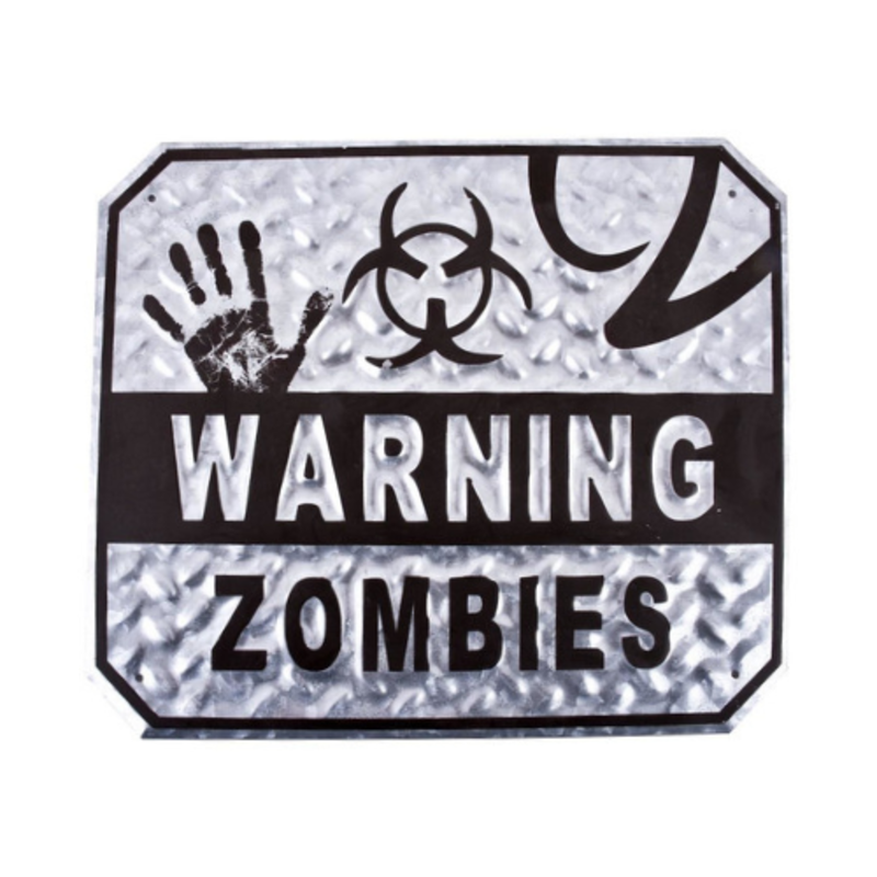 Pusteblume Metalen Bord Warning Zombies