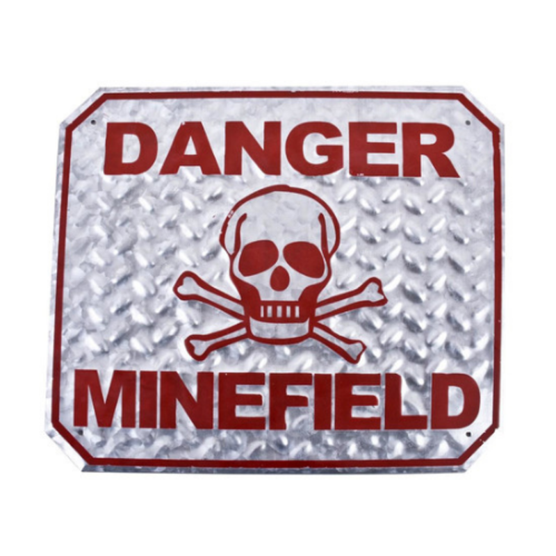 Pusteblume Metalen Bord Danger Minefield