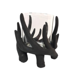 MANSION Atmosphere Tea Light Holder Antler Black