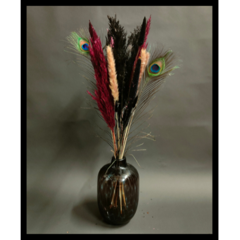 Decor Shop Dried Flower Bouquet Bordeaux Black