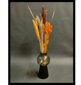 Decor Shop Dried Flower Bouquet Orange Pheasant Feathers