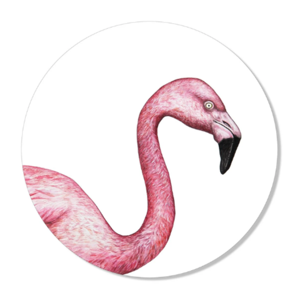 GM Decoratie Wandkreis Flamingo Weiß