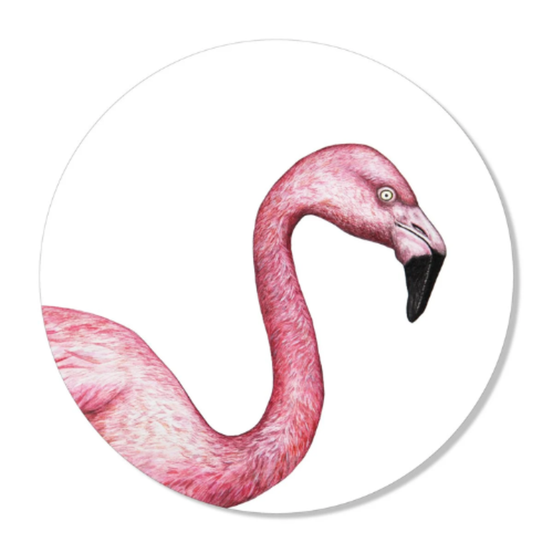 GM Decoratie Muurcirkel Flamingo Wit