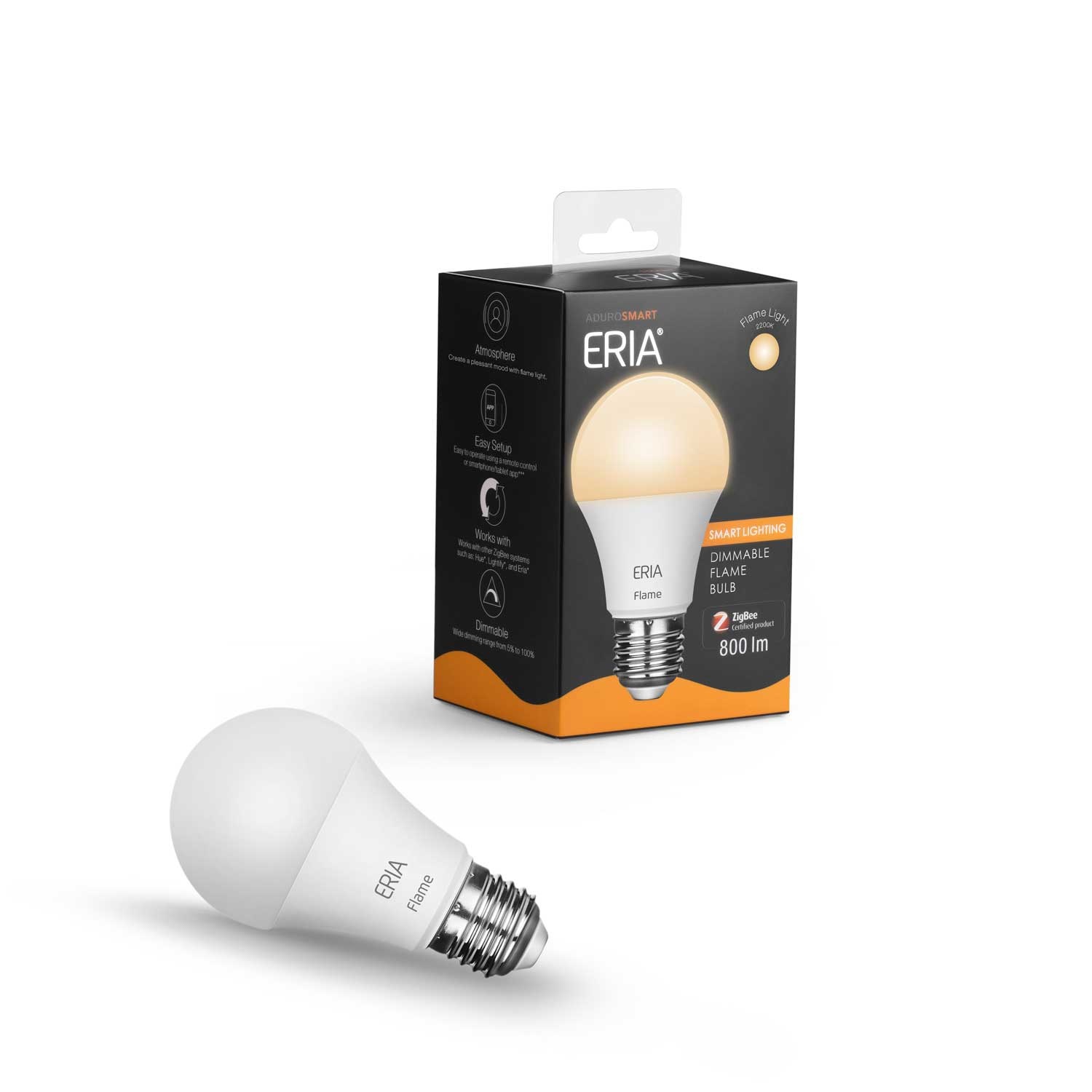 AduroSmart ERIA® E27 lamp Flame - 2200K - warm licht - Zigbee Smart Lamp - werkt met o.a. Adurosmart, Hue en Google Home