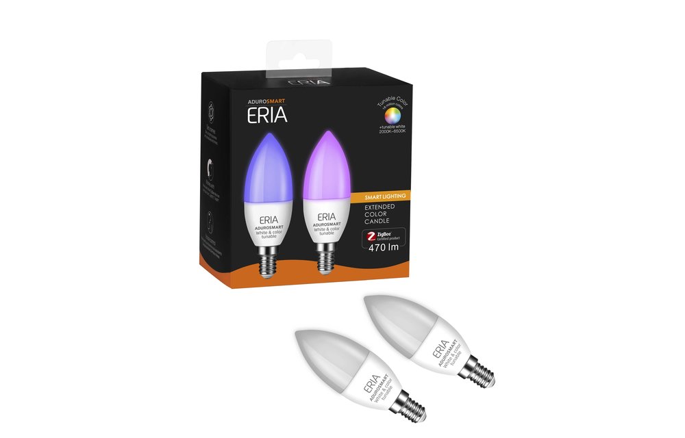 AduroSmart ERIA® E14 kaars Tunable colour - 2-pack - 2200K~6500K - warm tot koud licht + RGB - Zigbee Smart Lamp