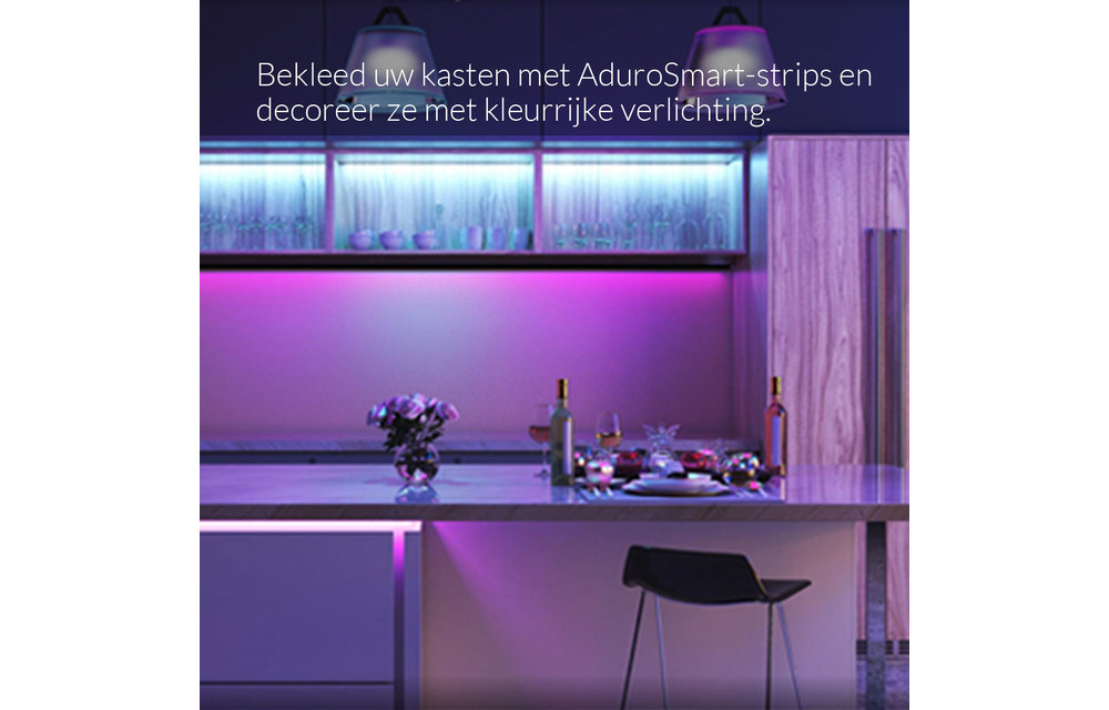 AduroSmart ERIA® LED-strip - 3m - warm tot koud licht + 16 miljoen kleuren, werkt met o.a. Adurosmart, Hue en Google Home