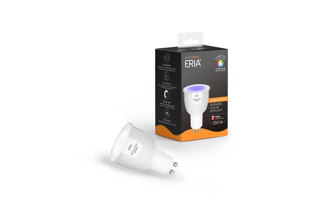 AduroSmart ERIA® GU10 spot Tunable colour - 2200K~6500K - warm tot koud licht + RGB - Zigbee Smart Lamp- werkt met o.a. Adurosmart, Hue en Google Home