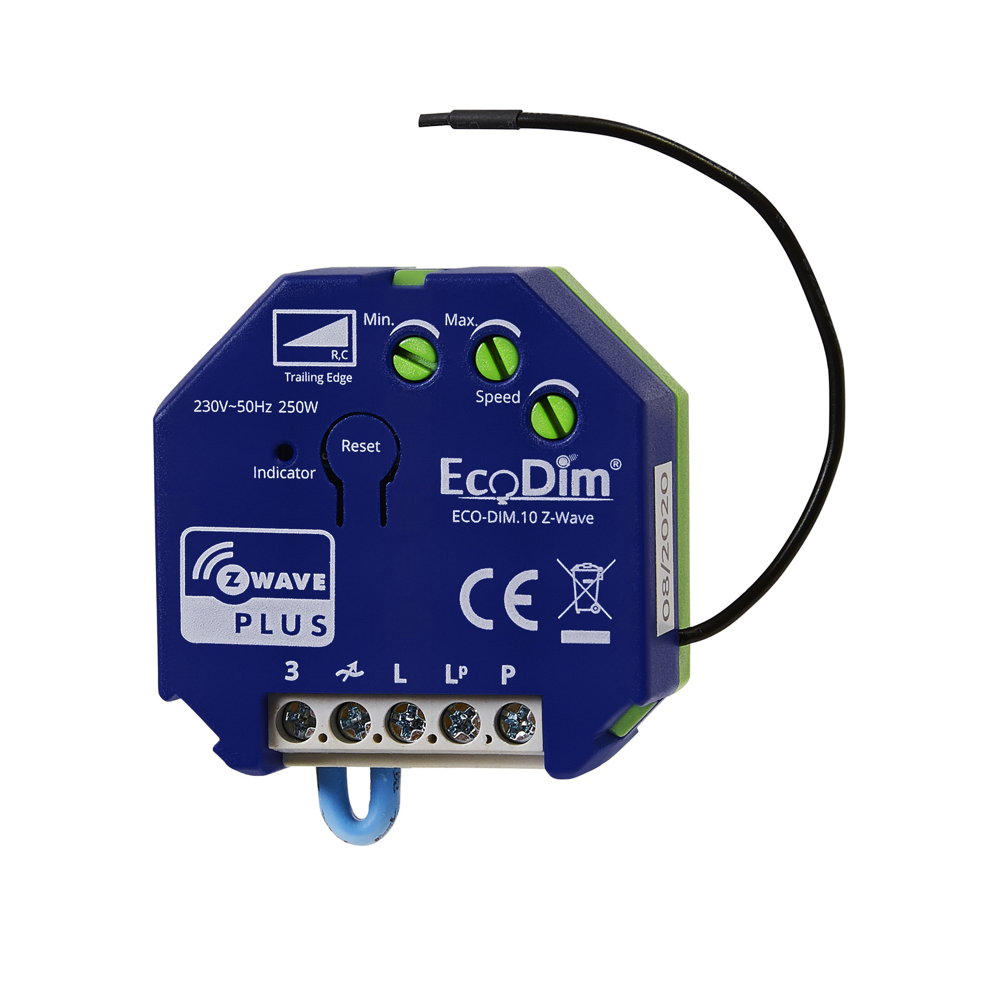 EcoDim ECODIM.10 ZWave led dimmer module 250W SlimmeDingen.nl