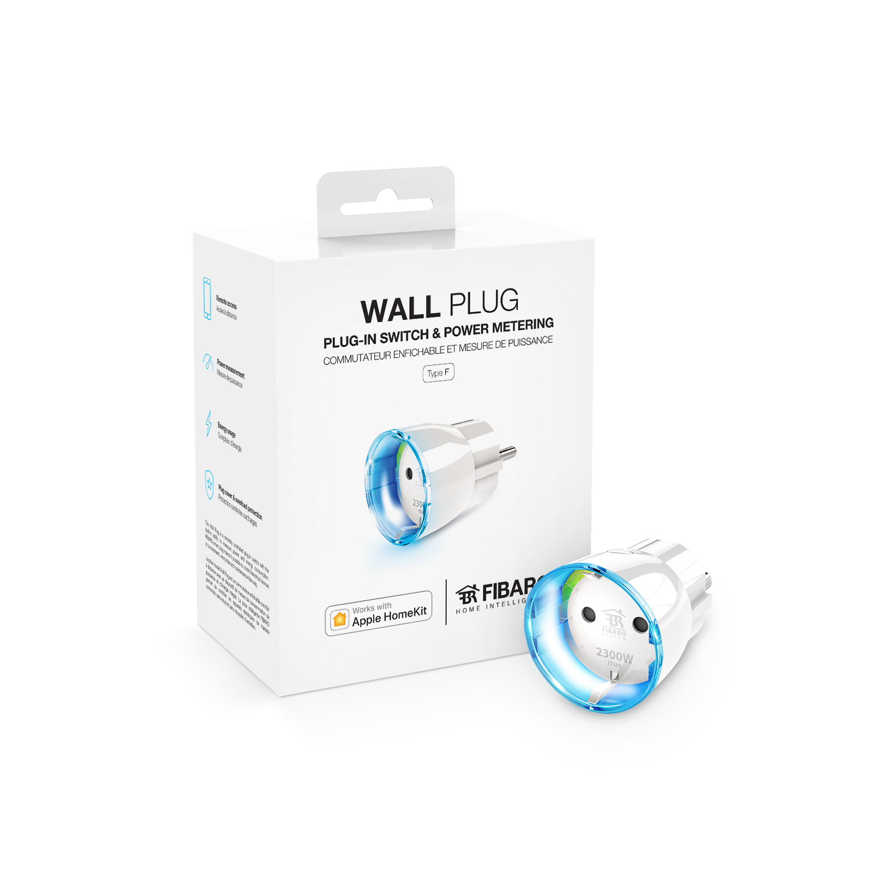 Edele streng atmosfeer FIBARO Wall Plug - Smart Stopcontact - Apple Homekit - SlimmeDingen.nl