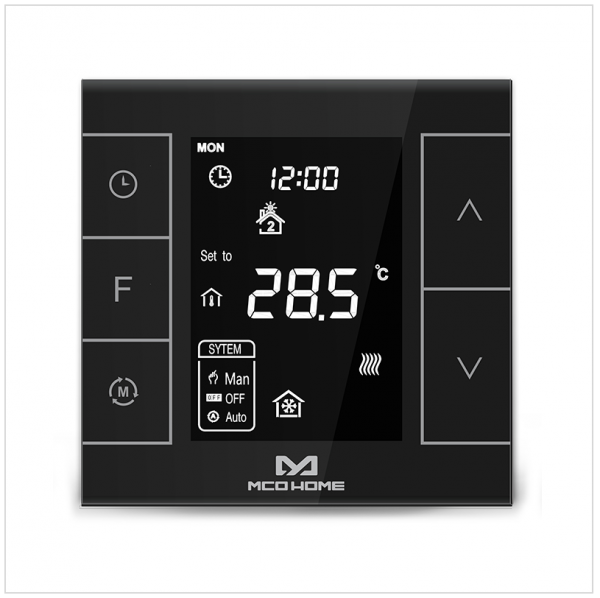 Afbeelding van MCO Home Elektrische Verwarming Thermostaat Z-Wave Plus MH7-EH - Zwart