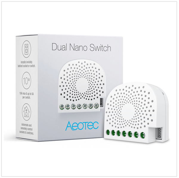 Aeotec Dual Nano Switch met Stroommeting Z-Wave Plus