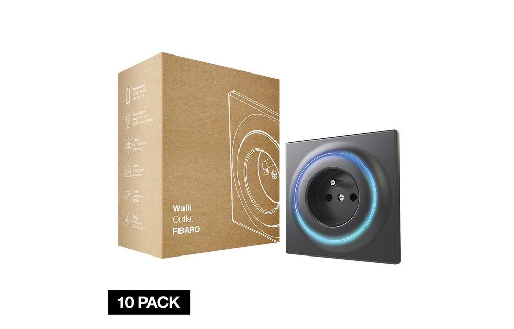 FIBARO Walli Outlet Antraciet - 10 pack voordeelbundel