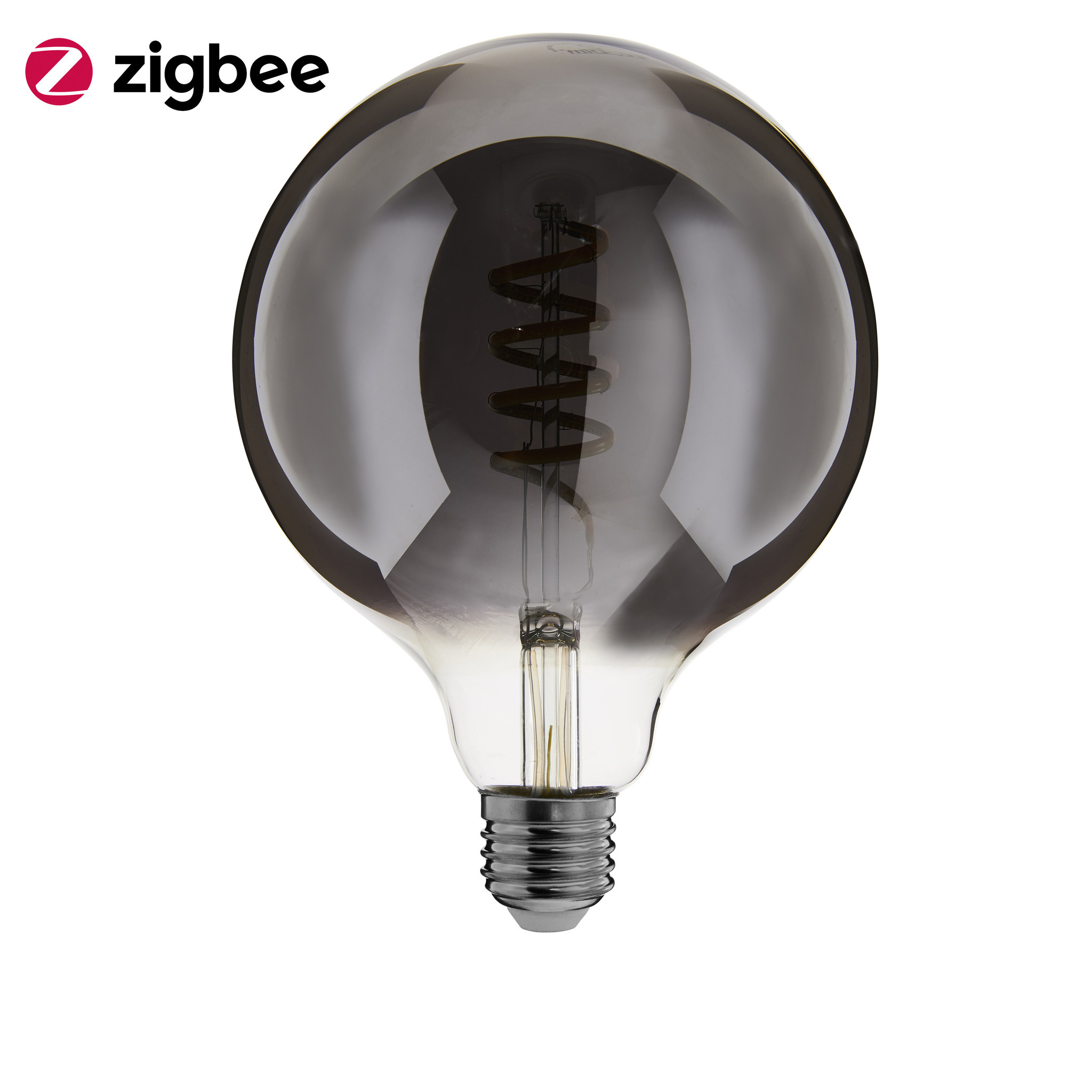 Zigbee led filament lamp dimbaar E27, globe G125, Smokey 1800K-5000K