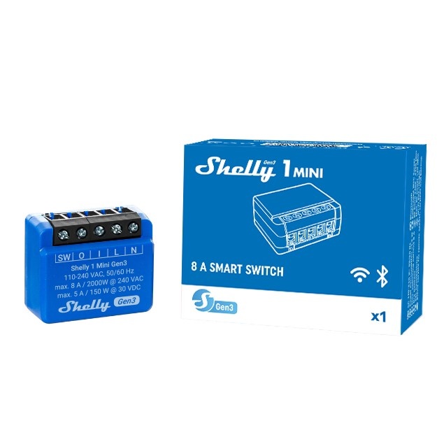 Shelly 1 Mini Gen3 - WiFi Schakelaar