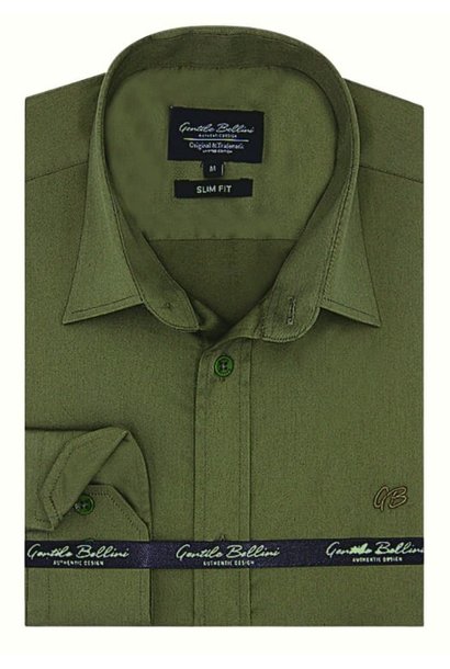 Heren Overhemd - Luxury Plain Satin - Groen