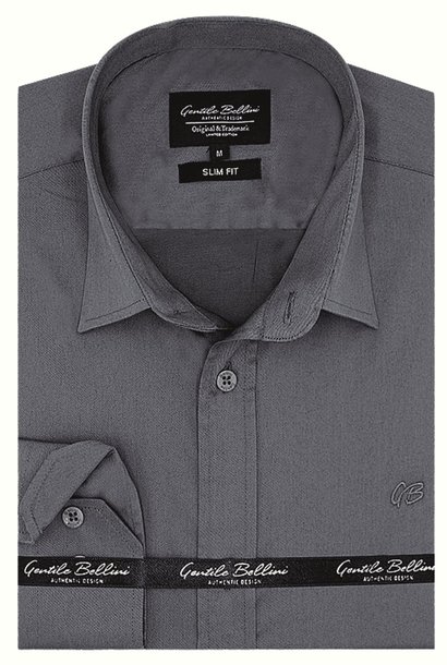 Heren Overhemd - Luxury Plain Satin - Grijs